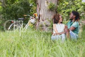 Young couple on a bike ride