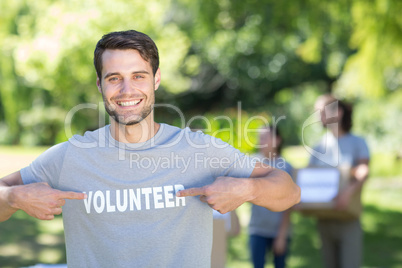 Happy volunteer in the park