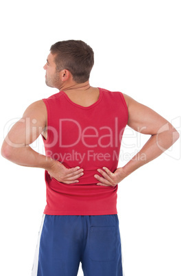 Fit man with injured back