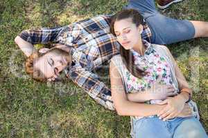 Young couple relaxing in the park