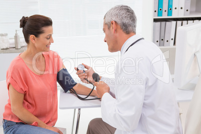 Doctor doing test at his patient