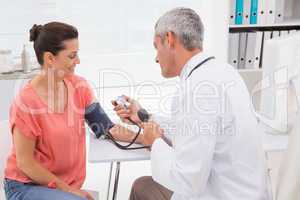 Doctor doing test at his patient