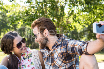 Young couple taking a selfie