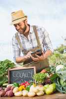 Farmer selling his organic produce