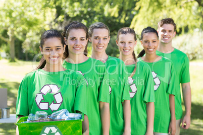 Happy environmental activists in the park