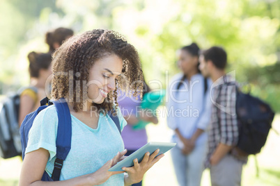 Smiling students on college campus