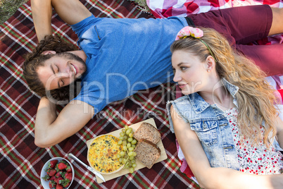 Cute couple having a picnic