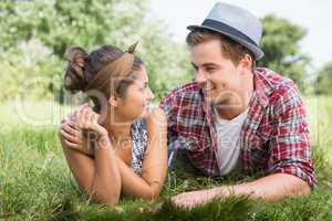 Couple relaxing in the park