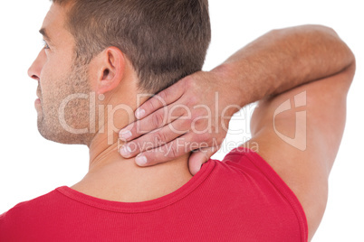 Fit man with injured neck
