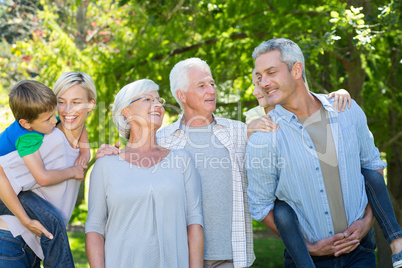 Happy family in the park Happy family in the park