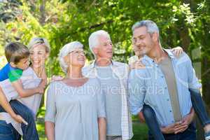 Happy family in the park