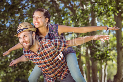 Hipster couple having fun together