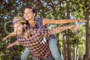 Hipster couple having fun together
