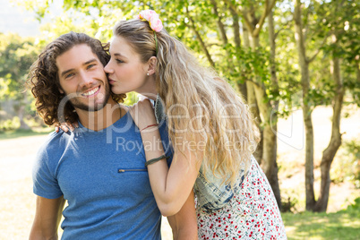 Cute couple smiling at camera