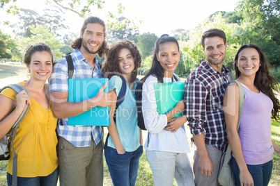 Smiling students on college campus