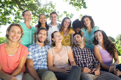 Smiling friends in the park