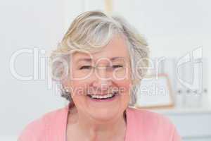 Happy female patient in clinic