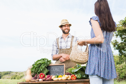 Farmer selling his organic produce