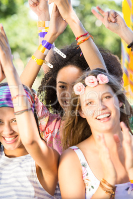 Excited music fans at festival