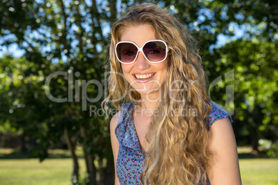 Pretty blonde smiling at camera