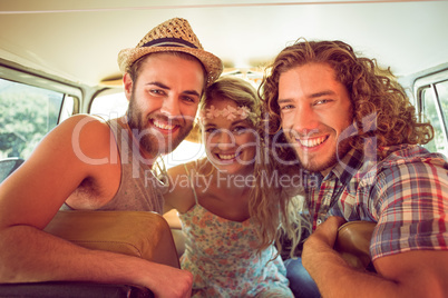 Hipster friends on road trip