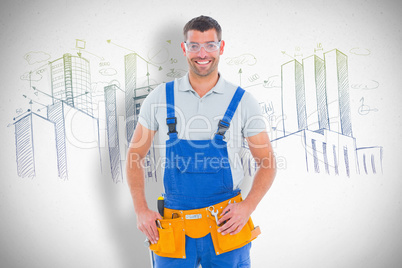 Composite image of confident manual worker