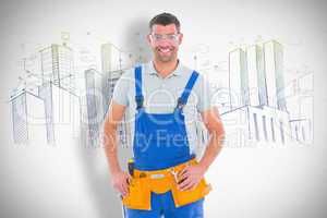 Composite image of confident manual worker
