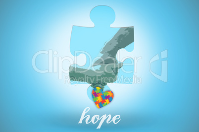 Hope against blue background with vignette