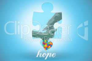 Hope against blue background with vignette