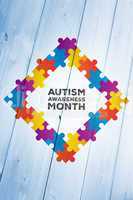 Composite image of autism awareness month