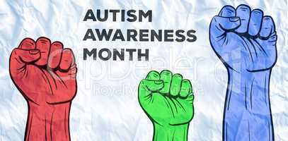 Composite image of autism awareness month