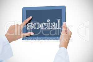 Social against doctor using tablet pc