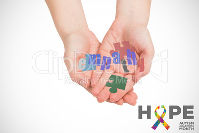 Composite image of hands presenting