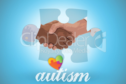 Autism against blue background with vignette