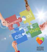 Composite image of autism awareness month