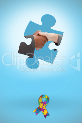 Composite image of business handshake