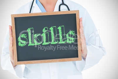 Skills against doctor showing chalkboard