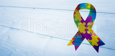 Composite image of autism awareness ribbon