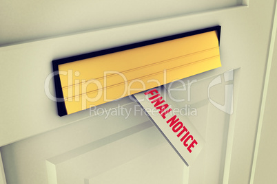 Final notice against letter through post box