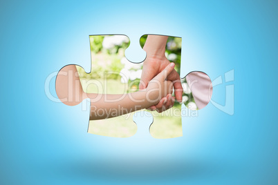 Composite image of jigsaw piece