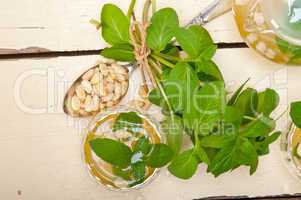 Arab traditional mint and pine nuts tea