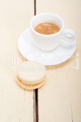 colorful macaroons with espresso coffee