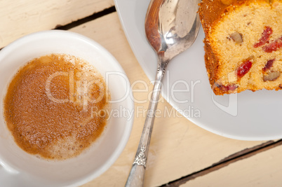 plum cake and espresso coffee