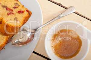 plum cake and espresso coffee