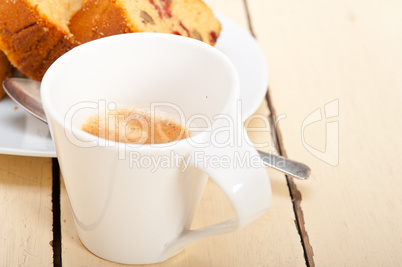 plum cake and espresso coffee