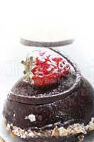 fresh chocolate strawberry mousse
