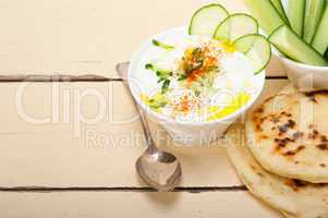 Arab middle east goat yogurt and cucumber salad