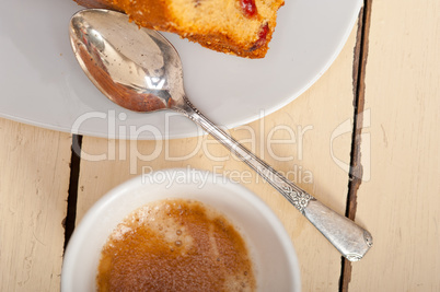 plum cake and espresso coffee