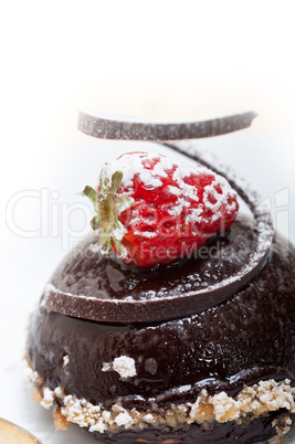 fresh chocolate strawberry mousse