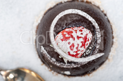 fresh chocolate strawberry mousse